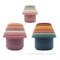 Colorful silicone non toxic stack up cup toy